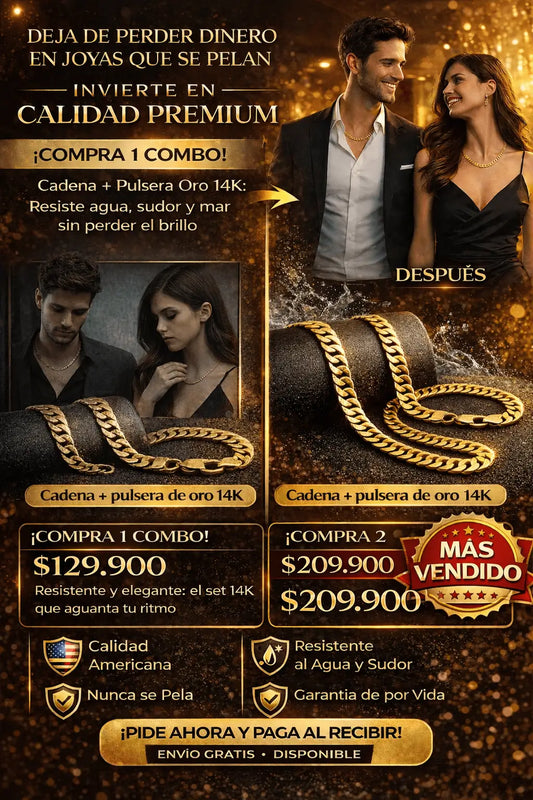 Combo Elegancia 14K: Cadena + Pulsera ✨
